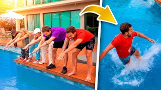 TODOS DA CASA ME IMITARAM 24H E CAÍRAM NA PISCINA!! 