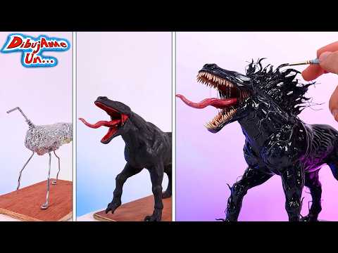 Como hacer a VENOM HORSE Escultura Plastilina Escolar || I made Venom Horse in clay || DibujAme Un