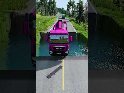 Trucks vs water pit #5 | BeamNG drive | Day 24