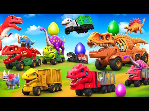 Mud Dino Skeleton Truck: T-Rex Trucks Epic Rescues | Jurassic World Adventures 2024!