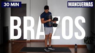 destruye tus hombros bíceps y triceps en casa 🔥 brazos con mancuernas 30 MIN