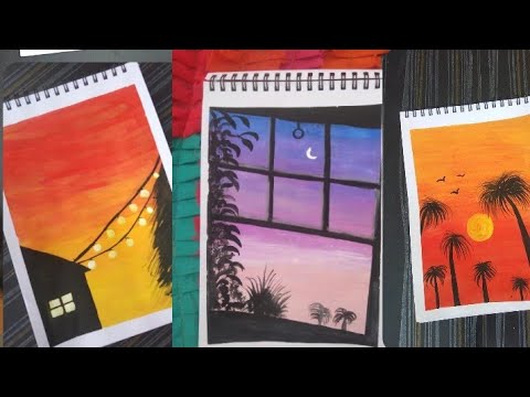 4 easy painting ideas 💡 l painting ideas for beginners #painting #paintingforbeginners