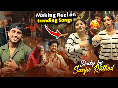Making Reel on Shaky trendingsong by #sanjurathod #easydancesteps #gulabisadi  #dstylersdancestudio