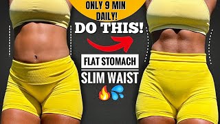 9 Min DAILY ABS | FLAT STOMACH & SLIM WAIST | De-bloating Routine, No Equipment