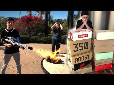 Destroying a Kids ONLY Pair of Shoes & Surprising Him w/ 10 NEW PAIRS