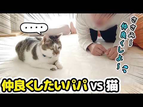 パパはささみと仲良くなれるのか⁉ 念願の抱っこへの仲良しチャレンジ！