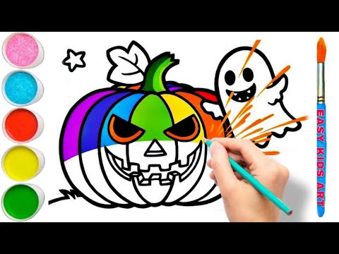 How To Draw A Funny Holloween Pumpkin? / Drawing And Coloring For Kids🧡💛🧡