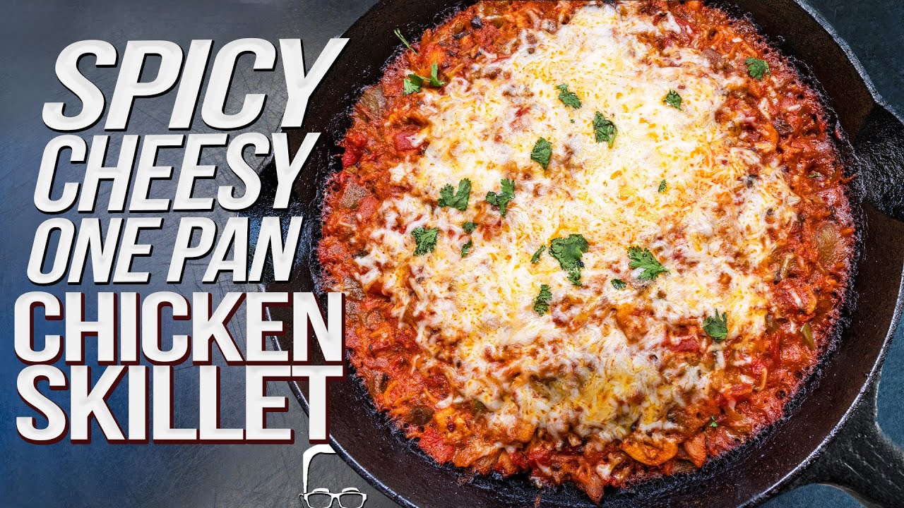 SPICY CHEESY CHICKEN SKILLET IN ONE PAN!