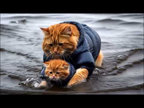 Cat's Bravery Rescues Little Baby from Flood!😹😹