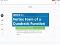 Exploring Vertex Form of Quadratic Functions