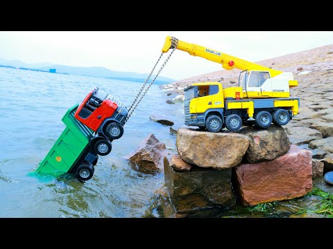 Tata Prima Dumper Tata Signa Tipper Accident Biggest Dam River Pulling Out Tractor Crane JCB ? CSToy
