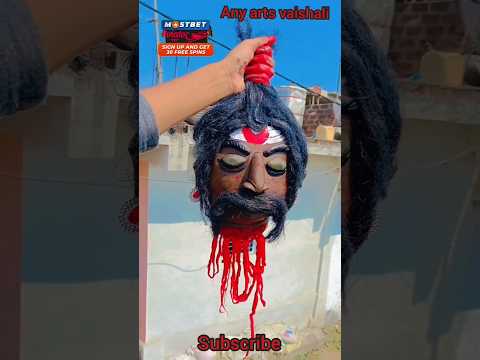 how to make raktbeej face mund || easy raktbeej face || raktbeej mund making #art  #viral #shorts