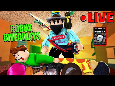 ​🔴LIVE MURDER MYSTERY 2 WITH VEIWERS 🔴(ROBUX GIVEAWAY AT 300K)