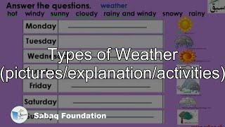 Types of Weather (pictures/explanation/activities)