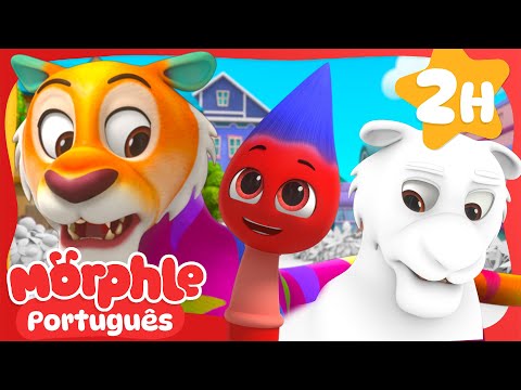 Morphle Mistura as Cores dos Animais | MARATONA DO MORPHLE | Desenhos Animados Infantis em Português