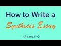 Synthesis Essay Strategies and Techniques