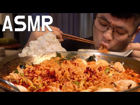 ASMR 먹방창배 갑오징어 가리비관자 듬뿍넣고 오징어짬뽕라면 먹어유 알타리김치는 필수 ojingeo ramyeon eatingshow realsound koreanfood