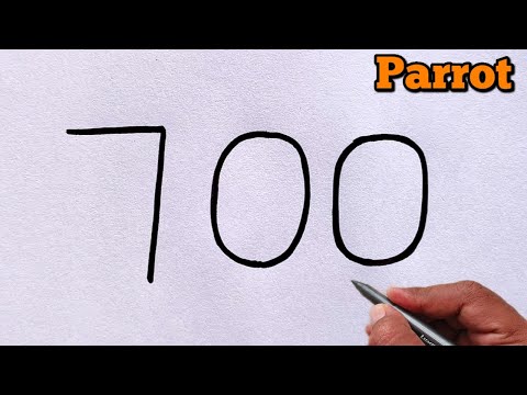 How to draw Parrot from number 66 | Parrot Drawing Easy  Tutorial | Number Drawing