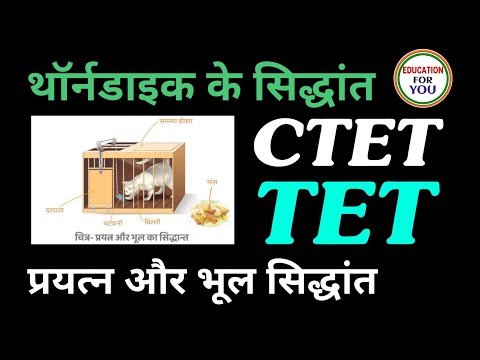 थॉर्नडाइक के प्रयत्न और भूल सिद्धांत और सीखने के नियम CTET.TET