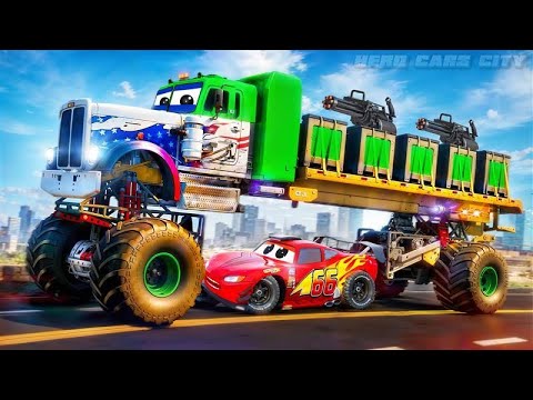 Spy McQueen vs Mega Truck: INSANE High-Speed Car Chase & Explosive Crash Showdown! 🚗💥