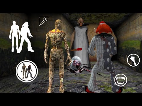 Playing as Mummy and Clown in Granny Update House | Sewer Escape | Mod Menu | Full Gameplay