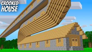 I found a CROOKED VILLAGER HOUSE in Minecraft ! What's INSIDE the LONGEST HOUSE ?