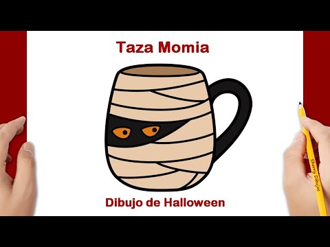 Cómo dibujar una taza de momia de Halloween | Dibujos de Halloween Fáciles