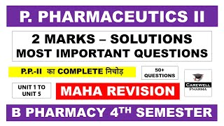 2 Marks Nichod Video | PP-2 | Physical Pharmaceutics 4th Semester | Carewell Pharma