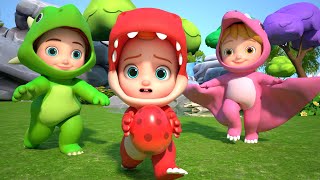 T-Rex Roar! | Dino Surprise Eggs 🦖| Dinosaur Song | Nursery Rhymes & Kids Songs | Goboobooo
