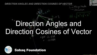 Direction Angles and Direction Cosines of Vector