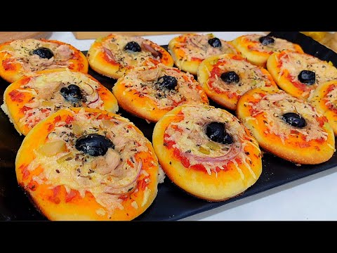 80 حبة ميني بيتزا🍕للمناسبات أو كمشروع بلا بيض ولا ياووغت طبيعي جي خفيفة قطن تحمر الوجه مع صلصة بنة😋