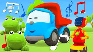 How many frogs are here? Let's find them all & sing along funny songs for kids with Leo the truck.