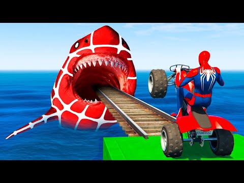 سبايدر مان أخطر قفزة بدراجة نارية فوق النار - Epic Superhero Bike Stunt
