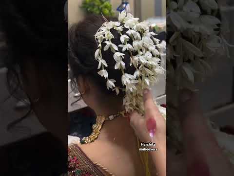 Bridal ban main gajra lagana ka tariqa #hairstyle #viralvideo #makeup #harshitamakeovers