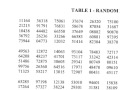 Random Number Tables and Sampling