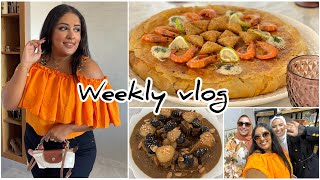 Weekly vlog | عراضة عندي فالدار و أول مرة نطيب هاد الأكلة 🙊😍 حضرو معايا لإفتتاح مع البنات 🩷
