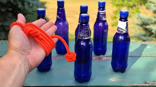 Diy KUSARI-FUNDO style throwing rope – bottle & pin knockdown!