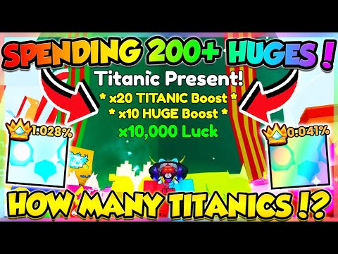 🎁SPENDING 200+ HUGES on TITANIC PRESENT in PET SIMULATOR 99!! (Roblox)