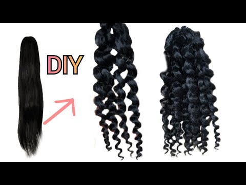 DIY Quick & Easy Method To Curl Straight Braiding Hair | Curly Crochet Hair for  Boho Braids