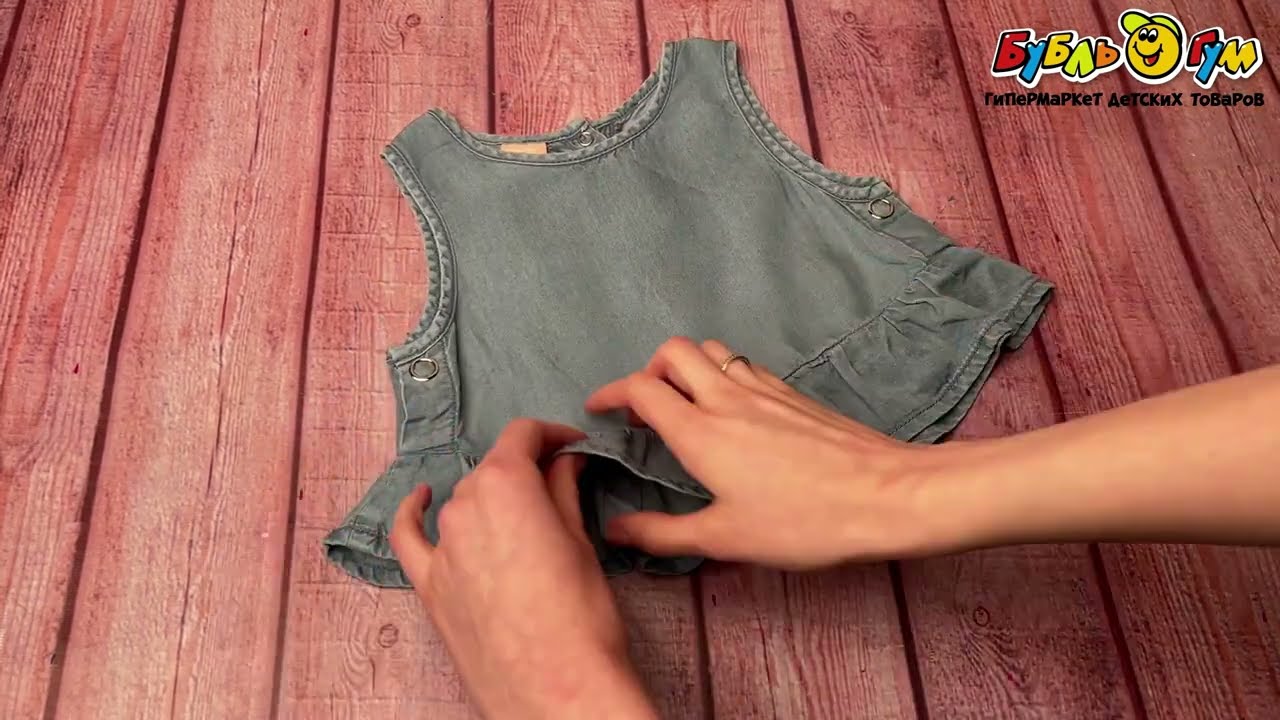 Жилет Lanson Kids принт джинсовая ткань синий - видео