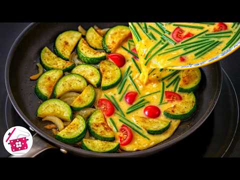 Кабачки с яйцами вкуснее мяса! Завтрак за 10 минут! 🥰