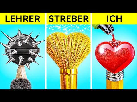 STUDENT GEGEN LEHRER KUNST-CHALLENGE! Einfache Schul-Hacks von 123 GO!