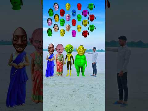 Dancing cute bhabhi,dadi,yellow Spider-Man green,Dog dancing,&Me Correct Head Matching Vfx  #shorts