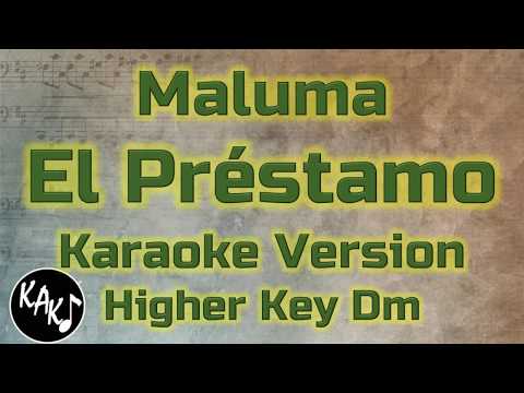 Maluma – El Préstamo Karaoke Lyrics Cover Instrumental Higher Key Dm