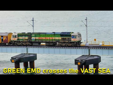 Green ELECTROMOTIVE DIESEL Crosses the VAST BLUE SEA | Indian Railways