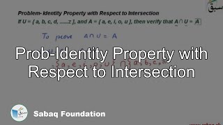 Prob-Identity Property with Respect to Intersection