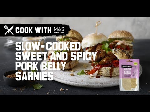 M&S | Cook With M&S... slow-cooked sweet and spicy pork belly sliders