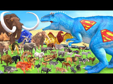 The Ultimate Battle 44 Wild Animals vs GIGA DINOSAUR DEATHRUN Animal Revolt Battle Simulator