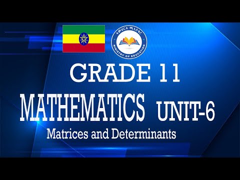 Ethiopia | GD 11- Math-Unit 6-Lesson 5| Determinants