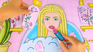 ASMR Collection of Rose Extract Makeup and Skincare in the pink bathroom 💄🛁🧴